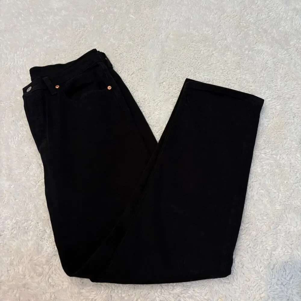 Levi’s 501 Mens Black Denim 31x30 Button Fly Straight Western Casual Work Wear
